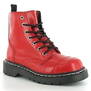 T.U.K Red Cap Toe 7 Eye leather Anarchic Boot SZ 9
